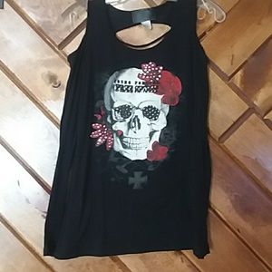 Sexy women's skull with roses